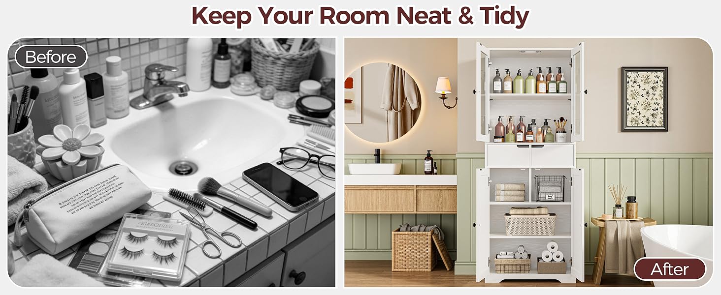 tall bathroom storage cabinet